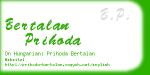 bertalan prihoda business card